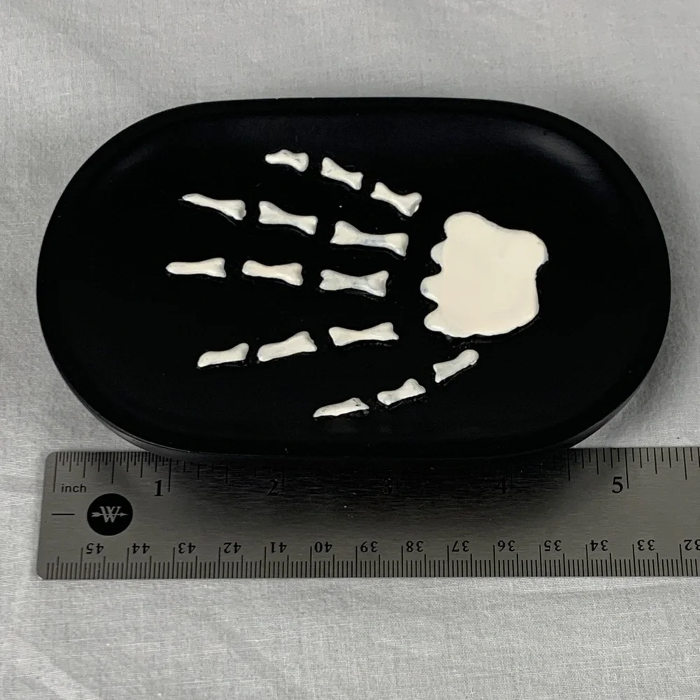 Skeleton Hand Soap Dish Black and White Home Decor Holiday